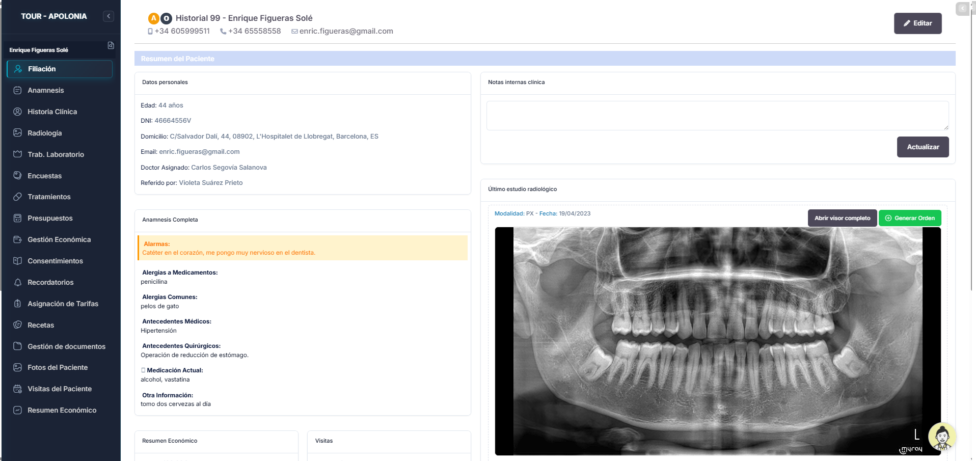 Historia clínica electrónica dental