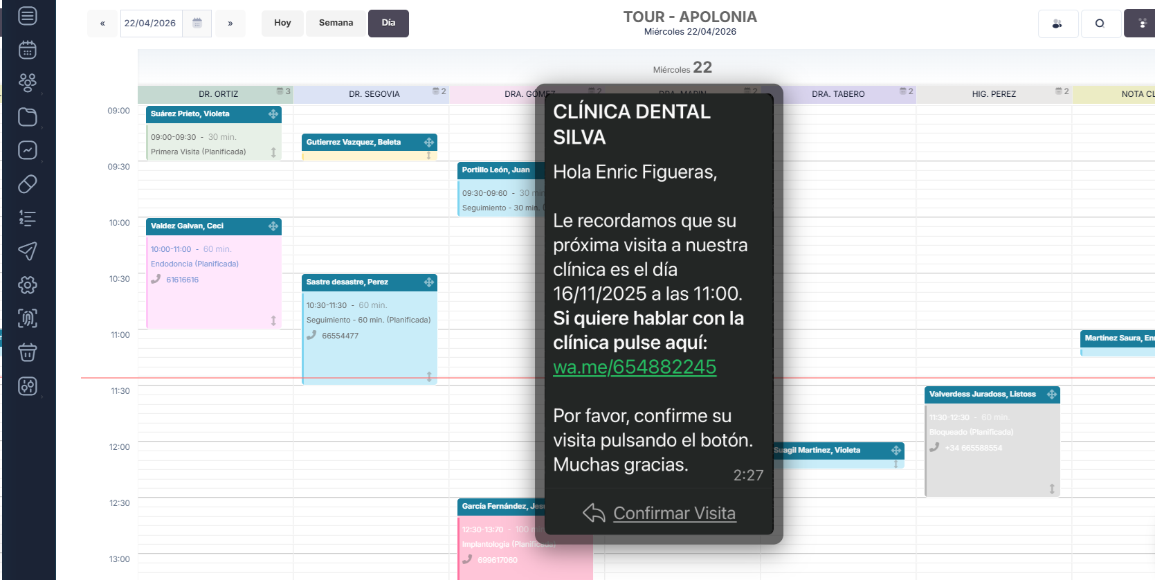 Reducir citas perdidas clínica dental